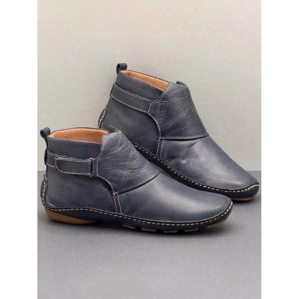 Women Casual Green Daily Adjustable Soft Leather Booties - Image 15