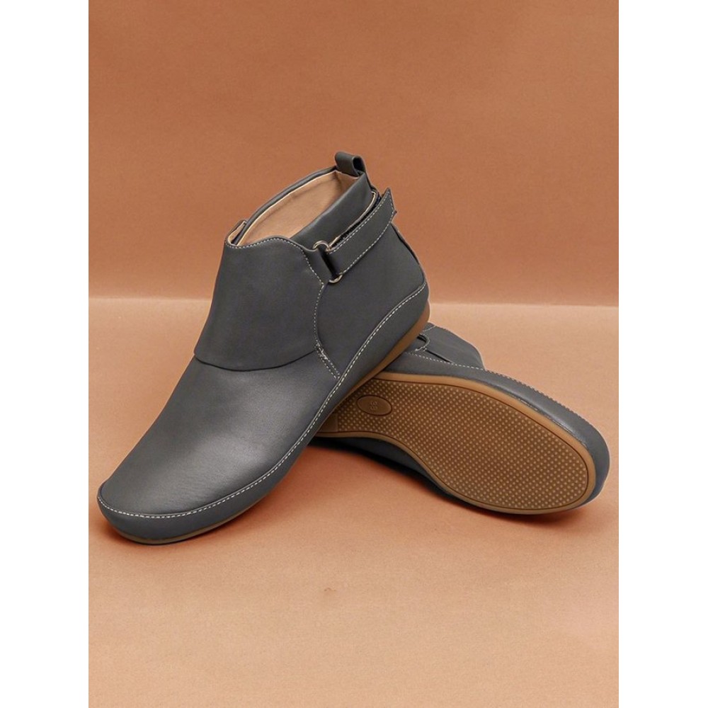 Women Casual Green Daily Adjustable Soft Leather Booties - Image 17