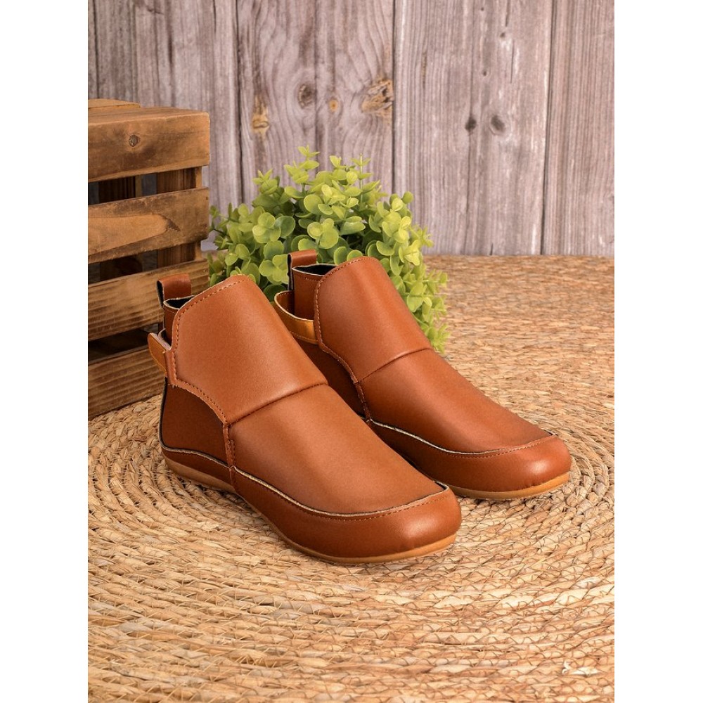 Women Casual Green Daily Adjustable Soft Leather Booties - Image 20