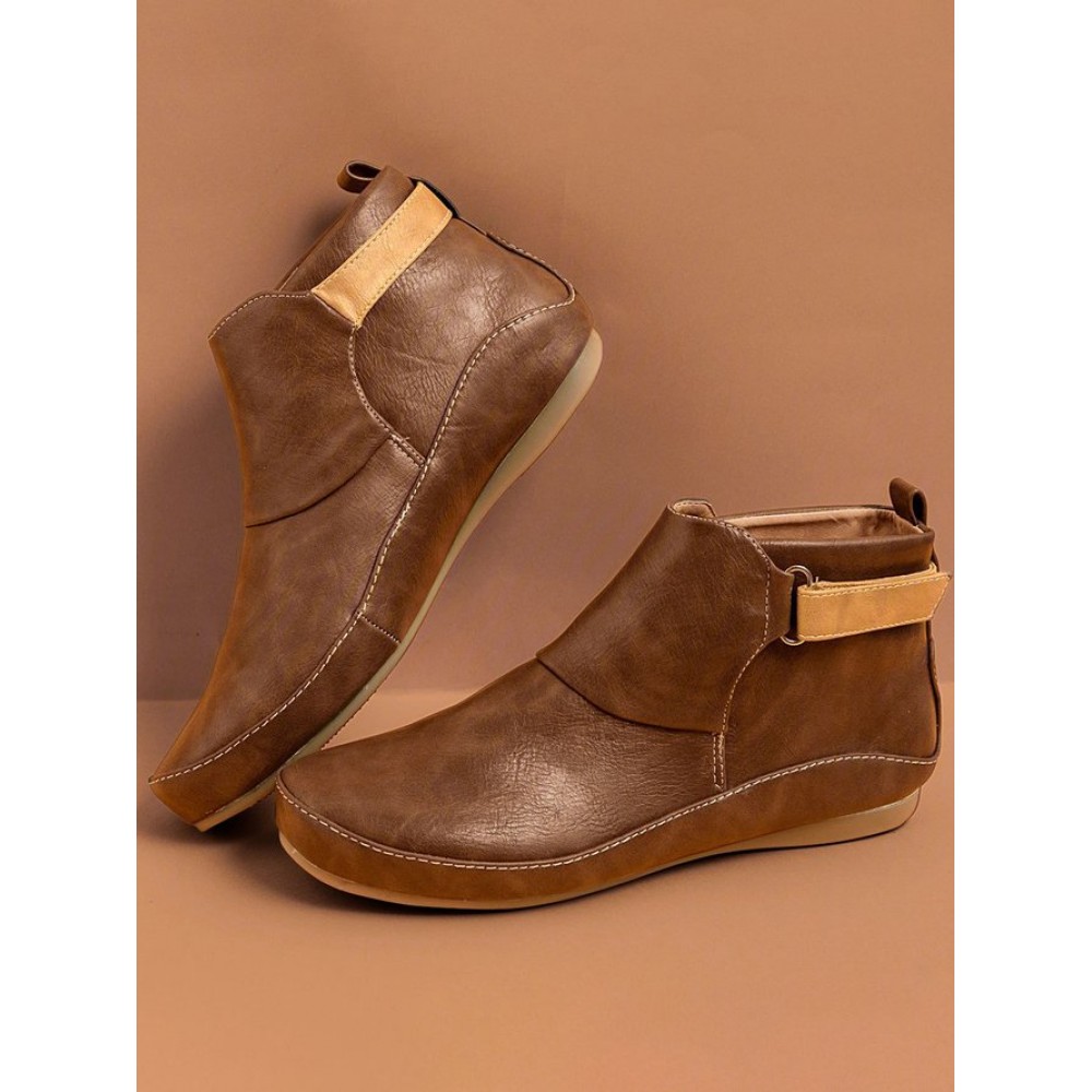 Women Casual Green Daily Adjustable Soft Leather Booties - Image 23