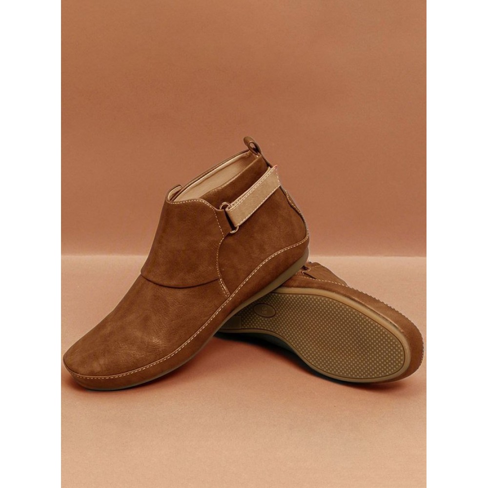 Women Casual Green Daily Adjustable Soft Leather Booties - Image 24