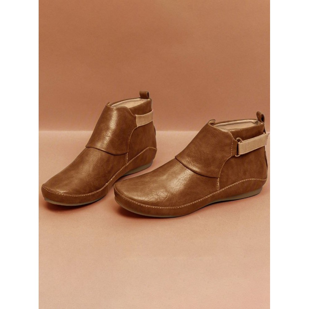 Women Casual Green Daily Adjustable Soft Leather Booties - Image 26