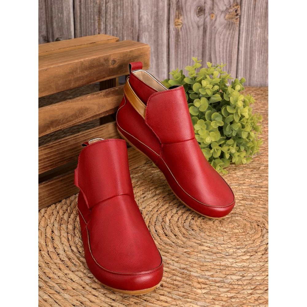 Women Casual Green Daily Adjustable Soft Leather Booties - Image 27