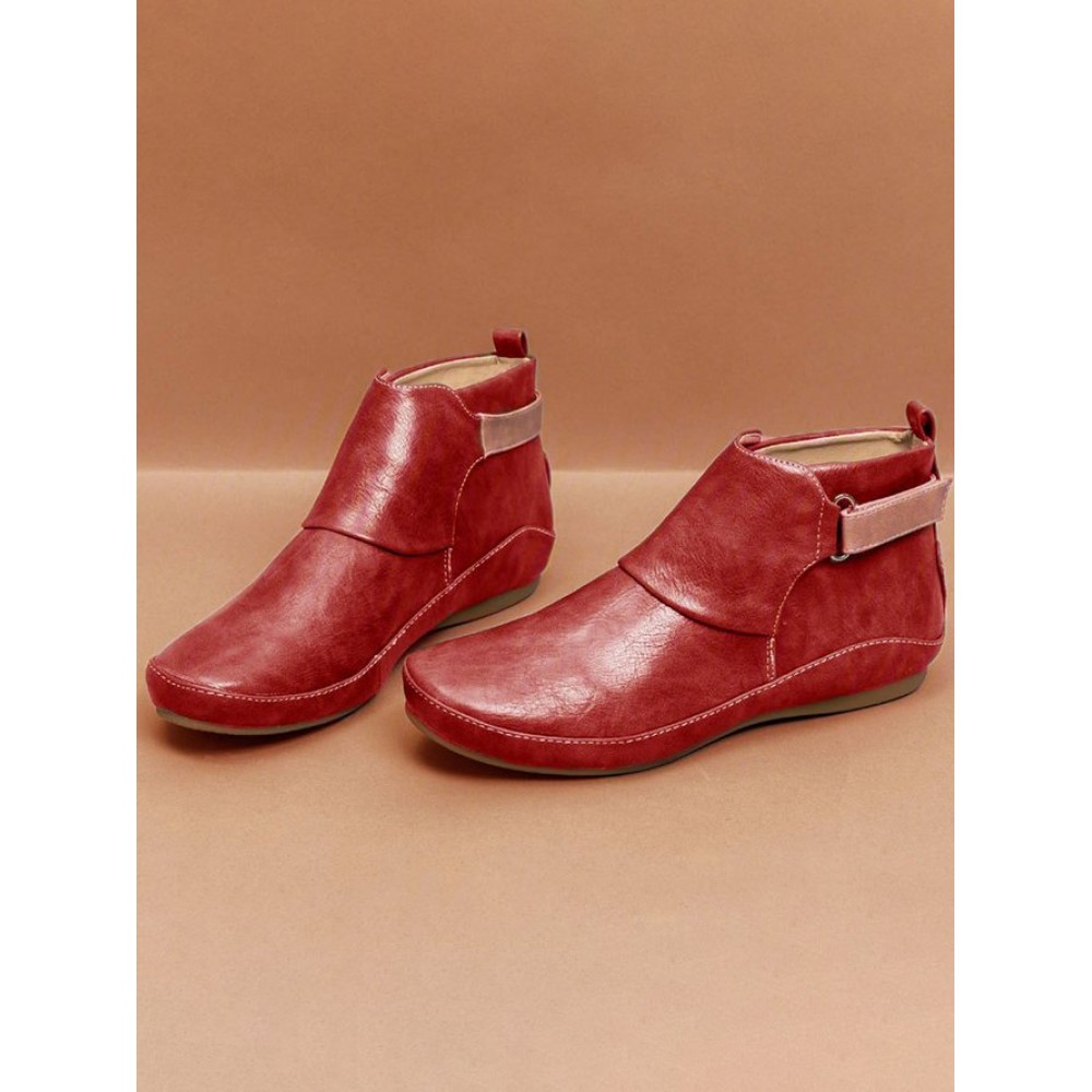 Women Casual Green Daily Adjustable Soft Leather Booties - Image 33