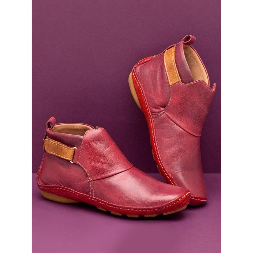 Women Casual Green Daily Adjustable Soft Leather Booties - Image 34