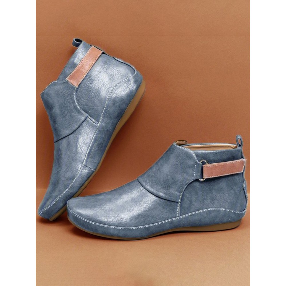 Women Casual Green Daily Adjustable Soft Leather Booties - Image 39