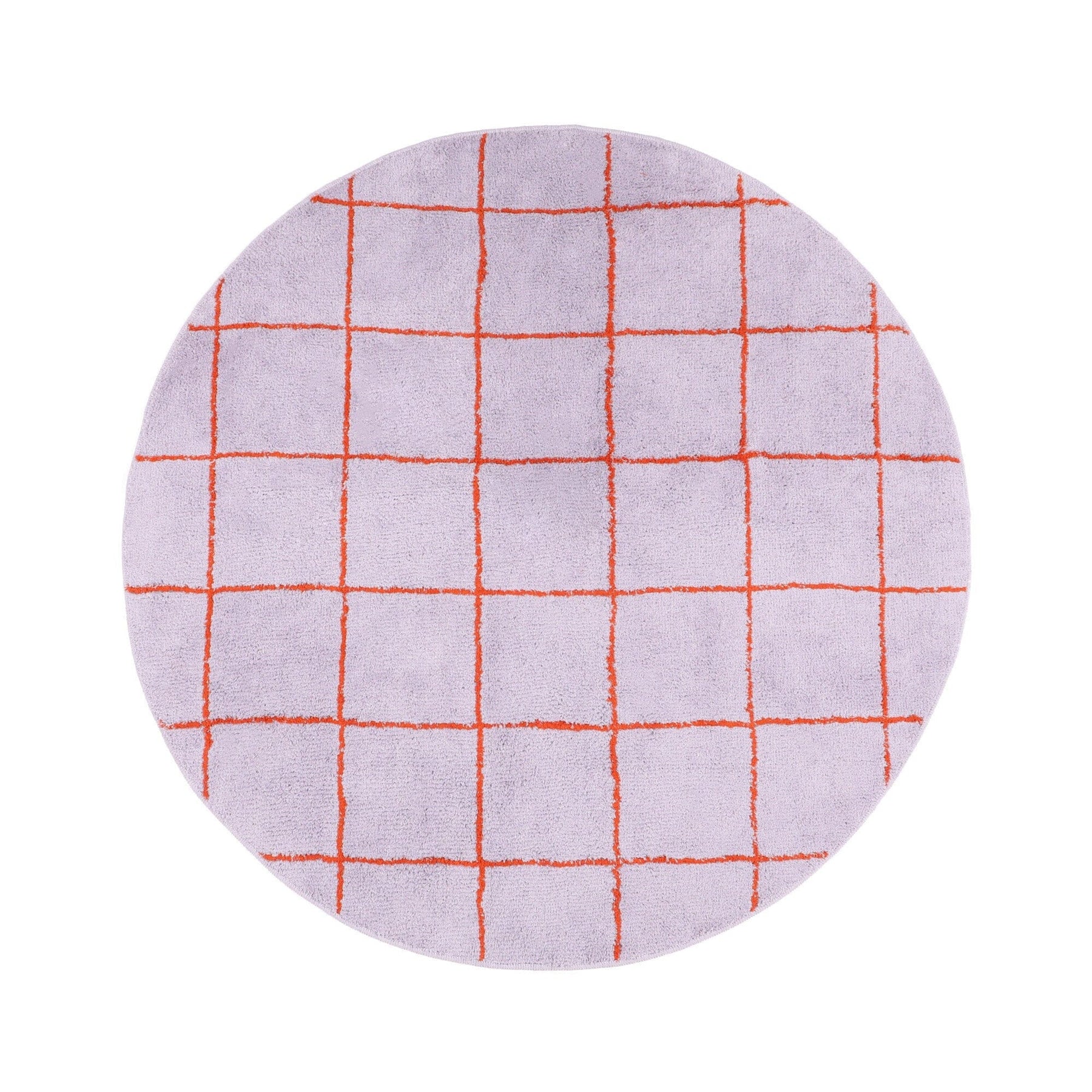 Windowpane Rug Round Φ1500 Purple X Orange