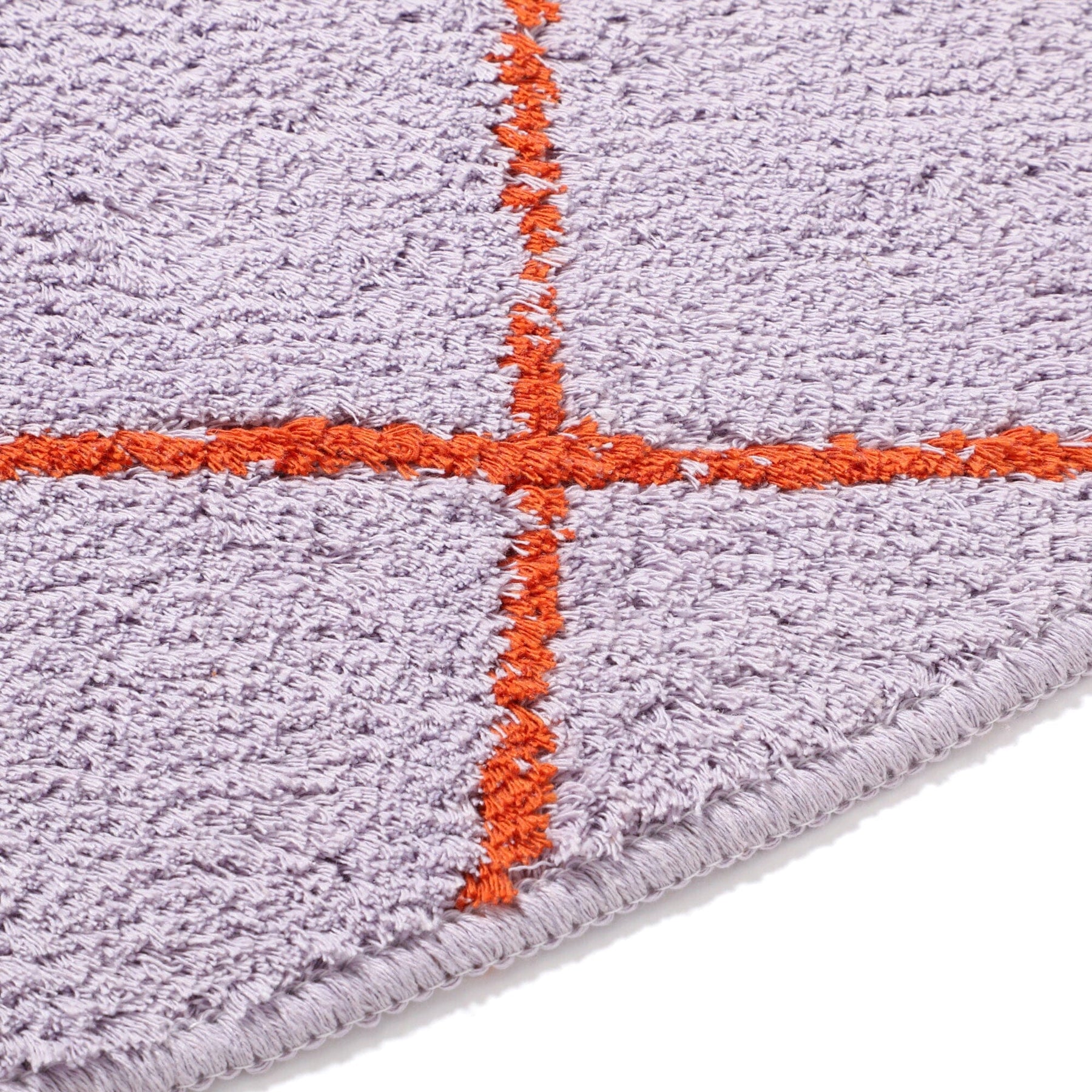 Windowpane Rug Round Φ1500 Purple X Orange