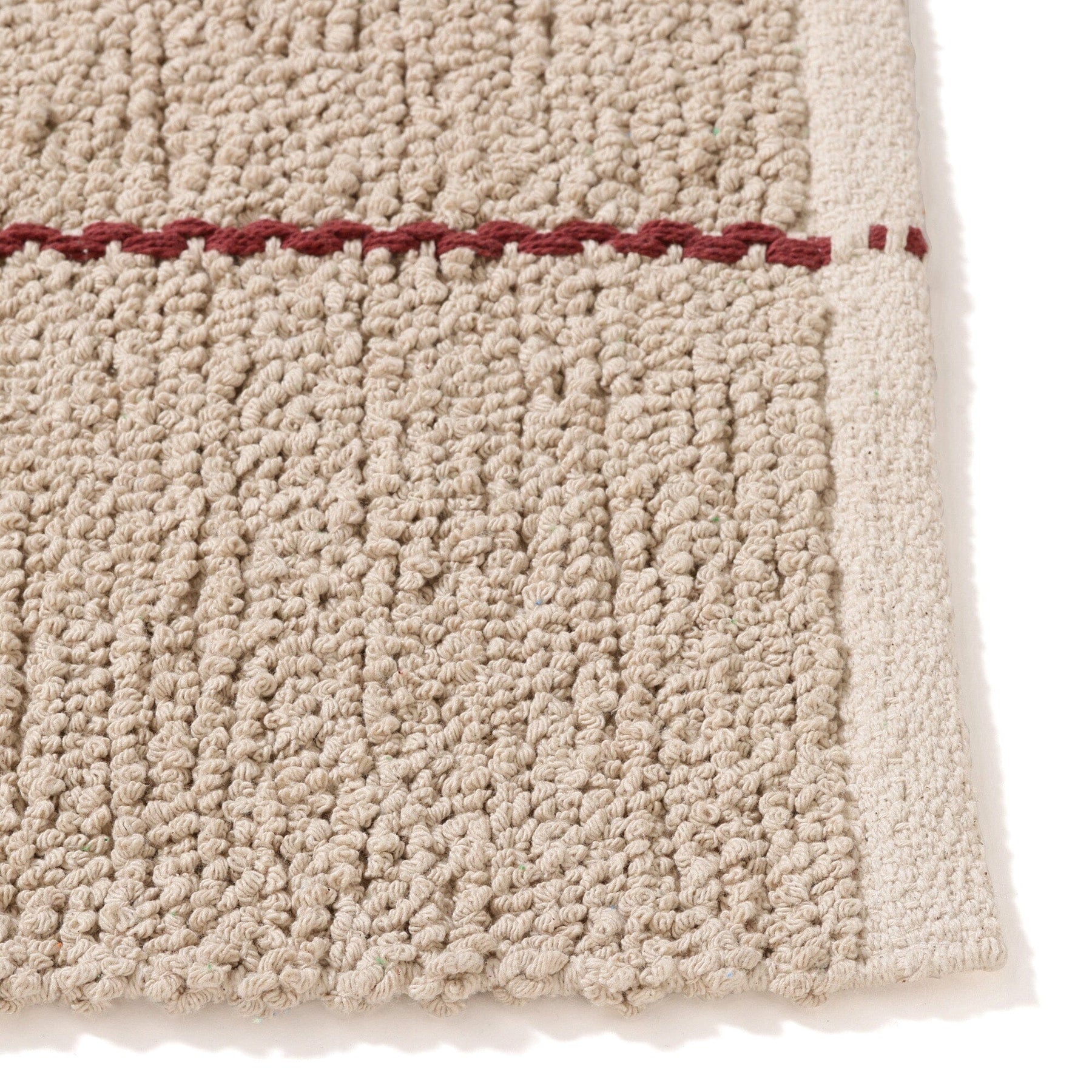 Boucle Windowpane Cotton Rug Medium 2000 X 1400 Beige X Red