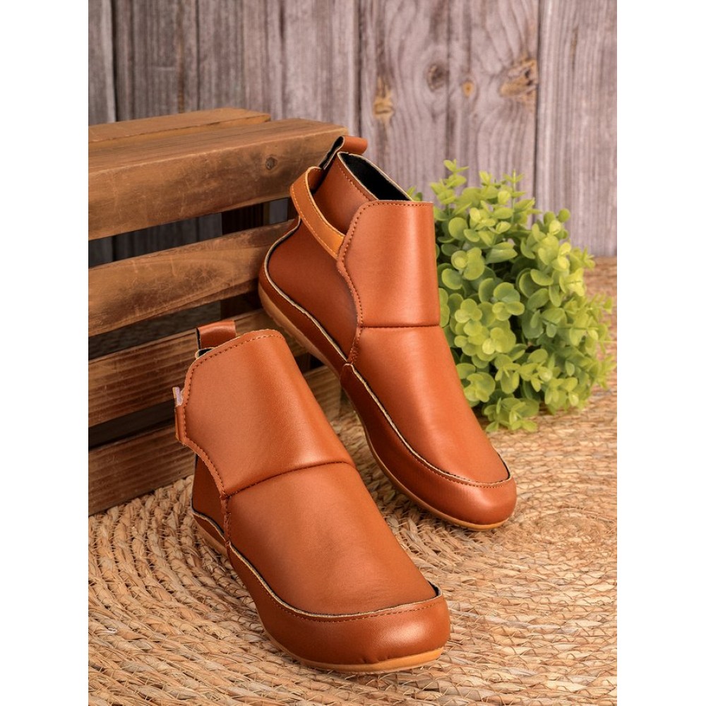 Women Casual Green Daily Adjustable Soft Leather Booties - Image 19