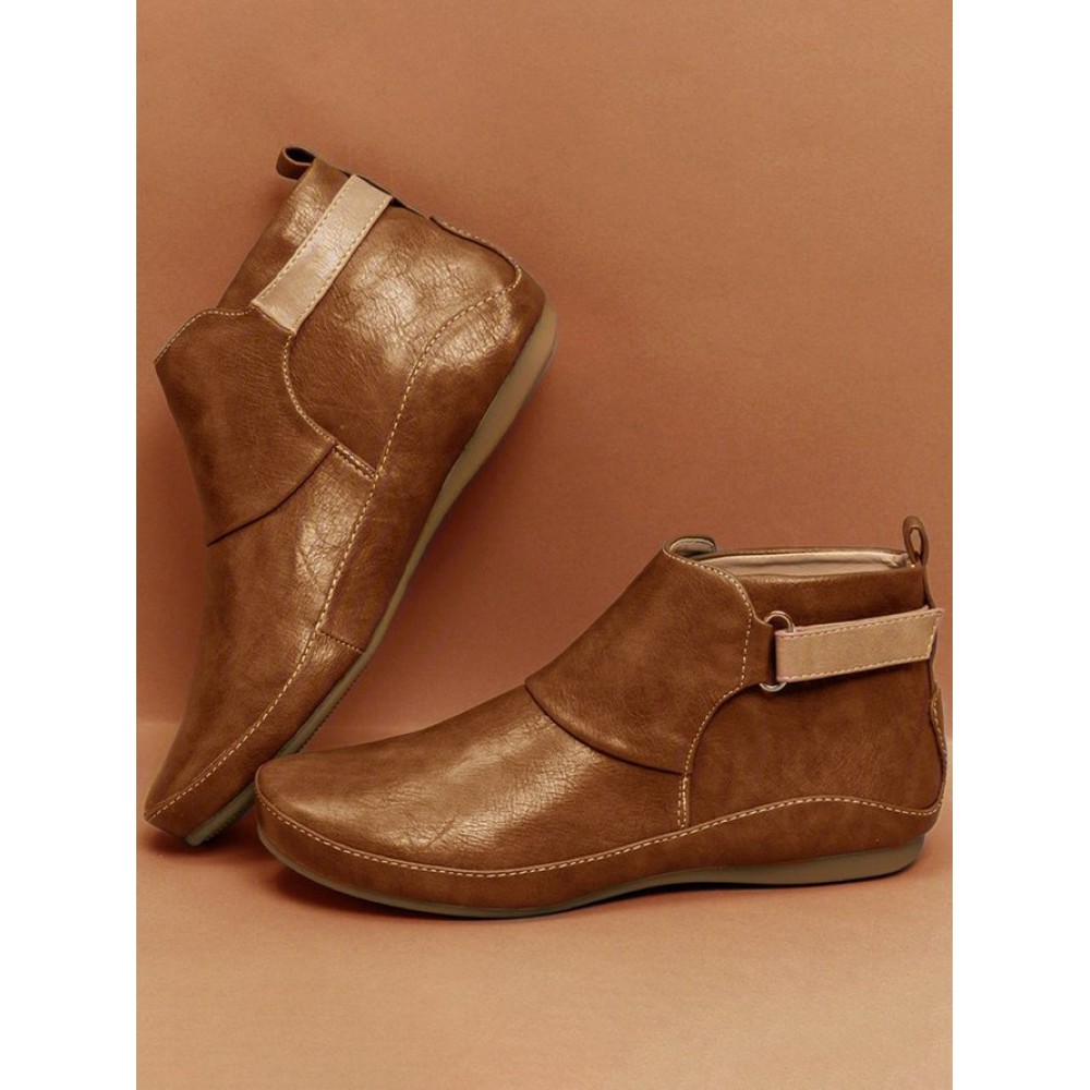 Women Casual Green Daily Adjustable Soft Leather Booties - Image 25