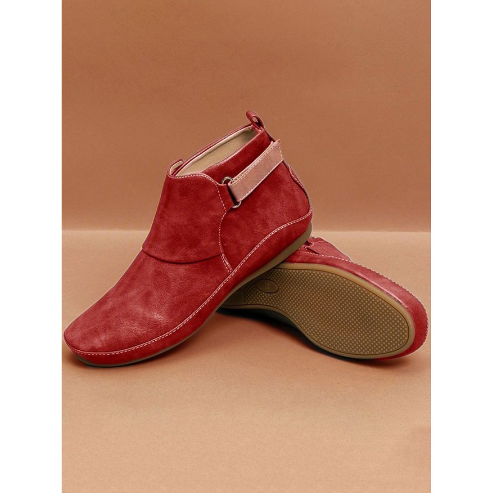 Women Casual Green Daily Adjustable Soft Leather Booties - Image 32