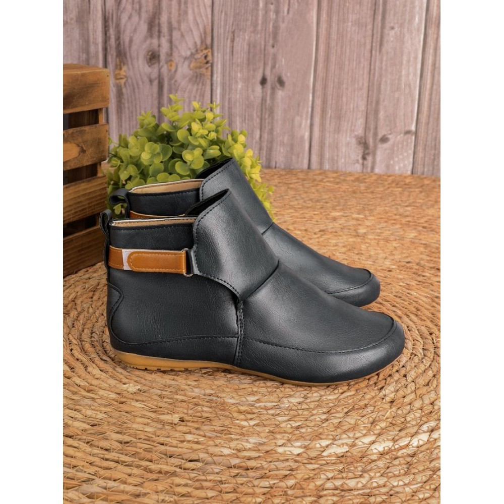 Women Casual Green Daily Adjustable Soft Leather Booties - Image 37