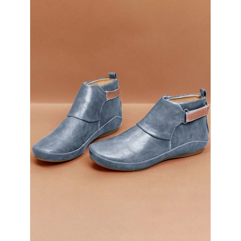 Women Casual Green Daily Adjustable Soft Leather Booties - Image 40