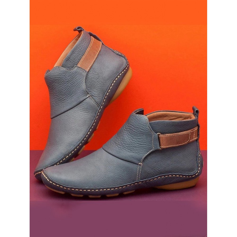 Women Casual Green Daily Adjustable Soft Leather Booties - Image 42